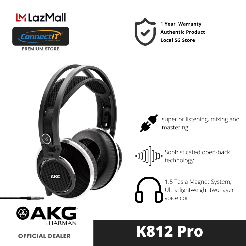AKG K812 PRO Superior Reference Open Back Circumaural Headphones (1 Year Local Warranty)