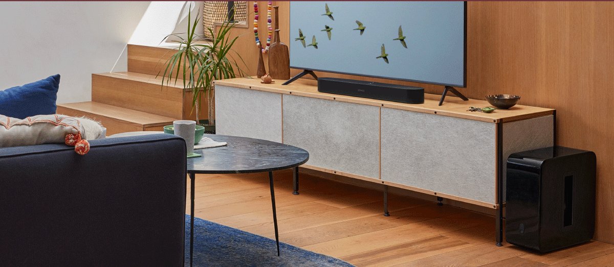 5.1 Sonos Beam (Gen 2) Soundbar For TV With Dolby Atmos Set with One SL and Sub - Wireless Home Theater System