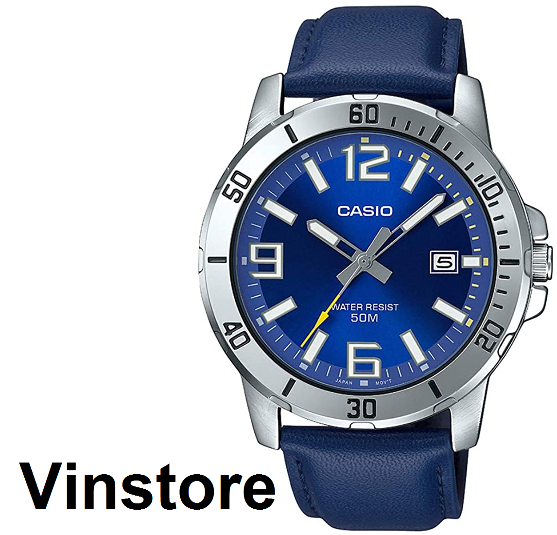 [Vinstore] Casio MTP-VD01 Diver Style Blue Leather Strap Blue Dial Analog Quartz Men Watch MTP-VD01L-2BVUDF MTP-VD01L-2B MTPVD01L-2B