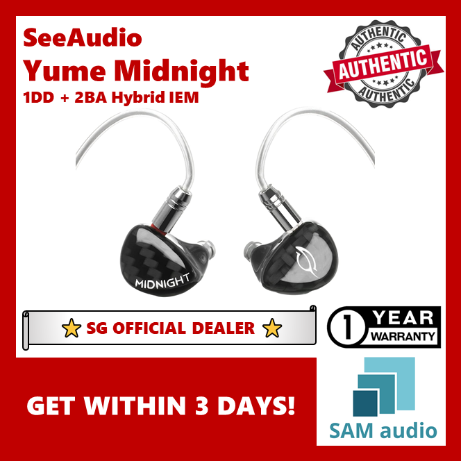 [?SG] SeeAudio X Crinacle Yume Midnight IEMs, Upgraded 1DD + 2BA Hybrid in-Ear Earphone